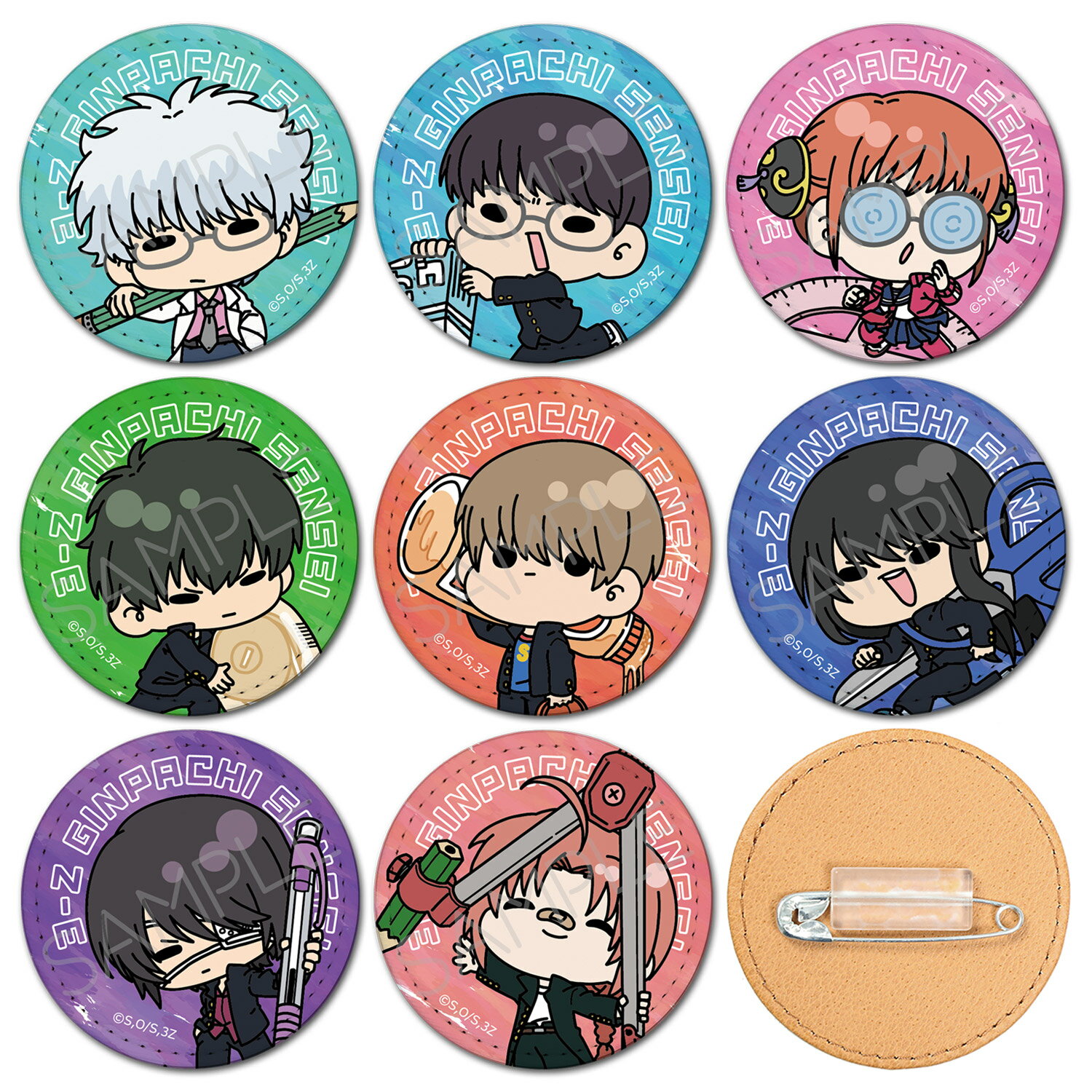 銀魂 ハワイ 缶バッジセット 神楽&坂田銀時&志村新八 銀魂 ハワイ 缶