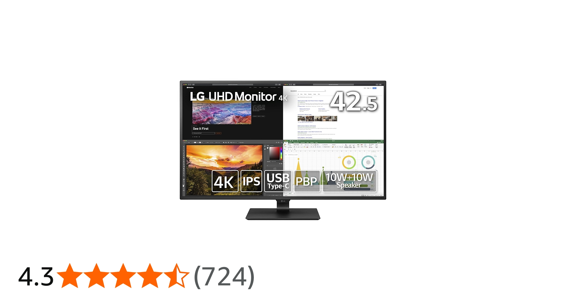 Amazon.co.jp: LG Monitor Display 43UN700-B 42.5 Inches, 4K, HDR