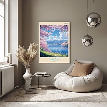 Amazon.com: Lake Toya-Hokkaido-Japan, Retro Style Travel Poster