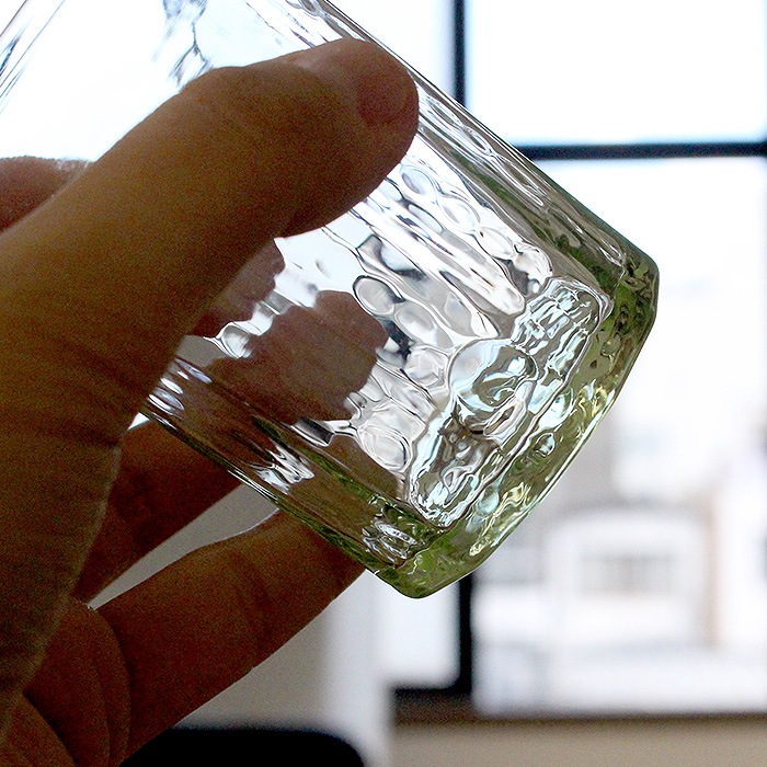 値引き】大正ガラス 盃 お猪口 吹きガラス 気泡ガラス クリアガラス