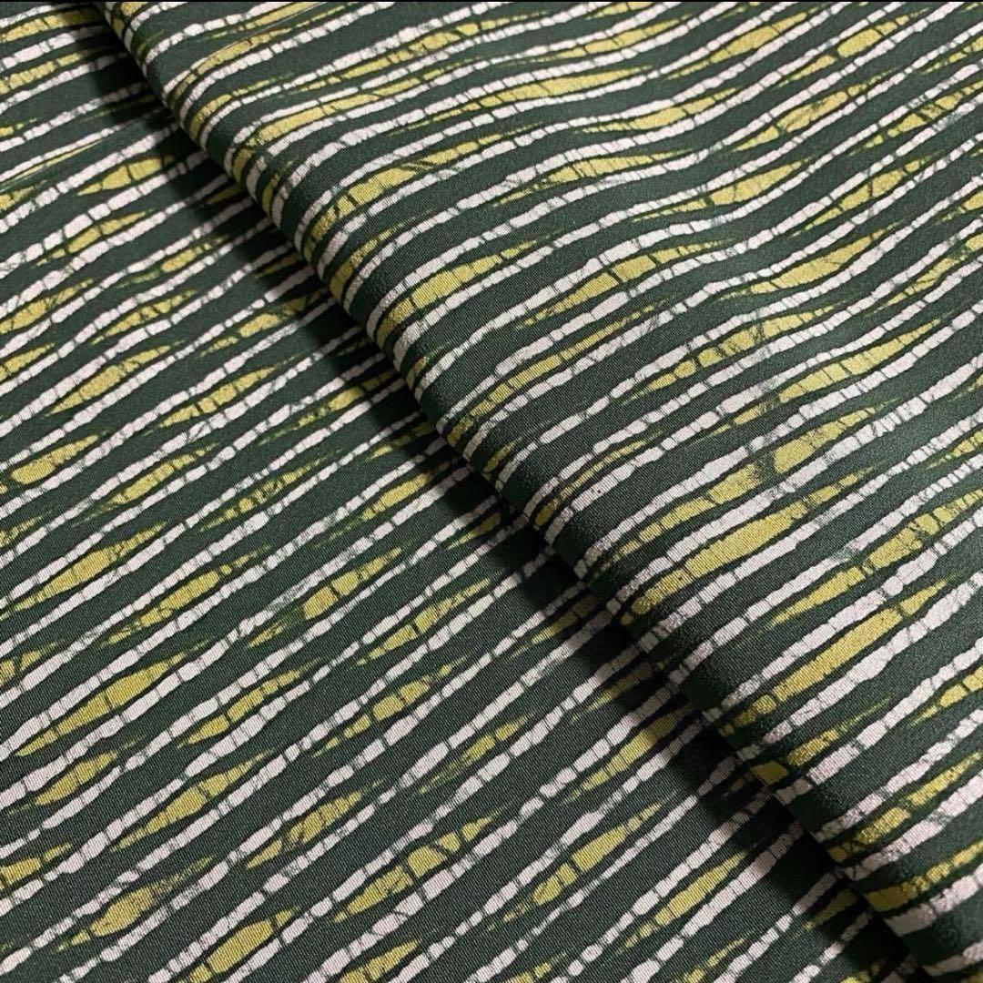 美品 上質小紋 友禅作家 千地泰弘 落款 黒と紫 ガード加工 正絹 美品