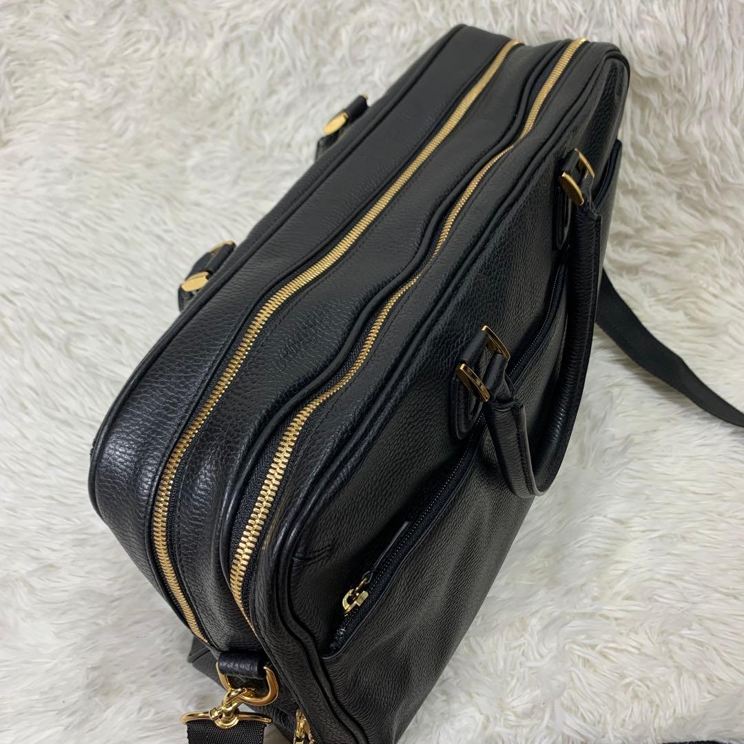 美品 CIMABUE ビジネスバッグ ショルダーストラップ 大容量 金金具