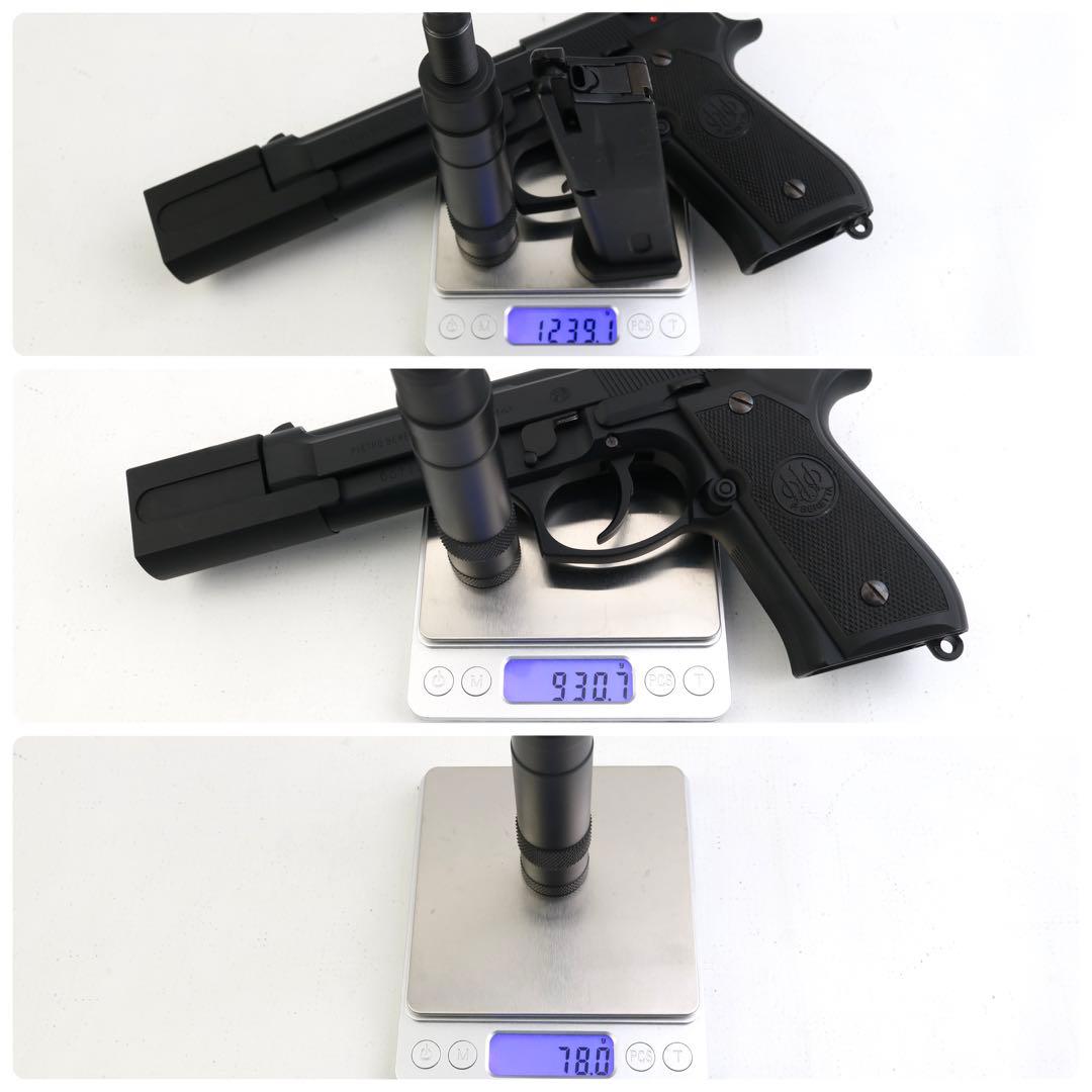 希少 極美品 WA ベレッタ M92FS LEON サイレンサー HW ガスガン